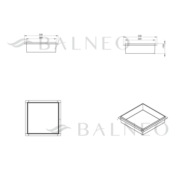 Półka wnękowa bezramkowa GOLD 30x30x10 cm WALL-BOX NO RIM