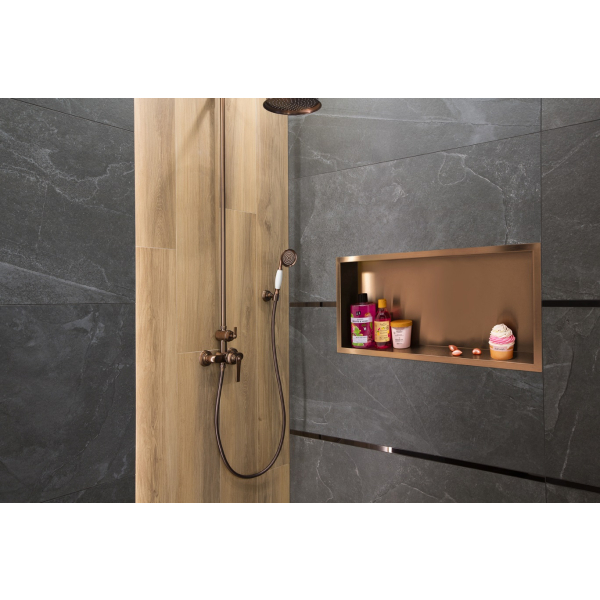 Półka pojedyncza miedziana do łazienki pod prysznic 60x30x7 cm