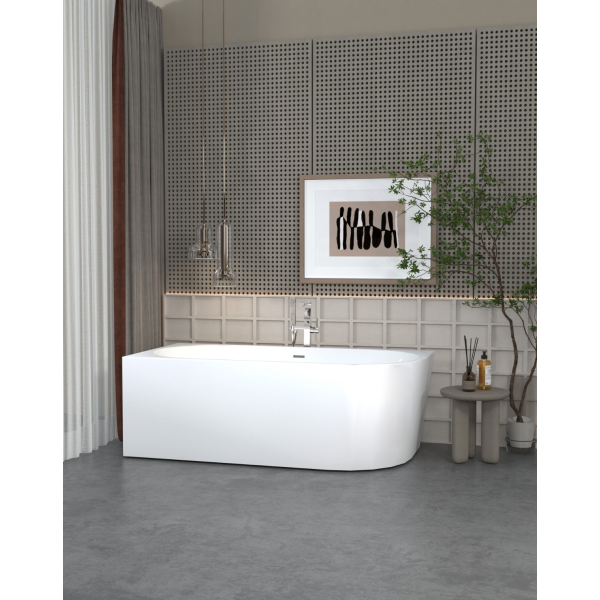 Wanna wolnostojąca narożna lewa 160 x 80 cm biała