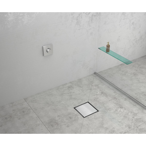 Odpływ kwadratowy chrom 15x15 cm BASIC Square Drain Inox