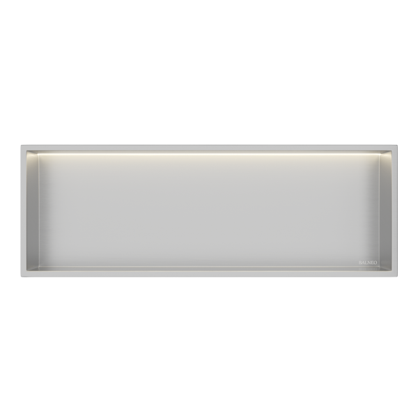 PÓŁKA WNĘKOWA Z OŚWIETLENIEM LED Z PODŚWIETLENIEM INOX 30x90x10 cm