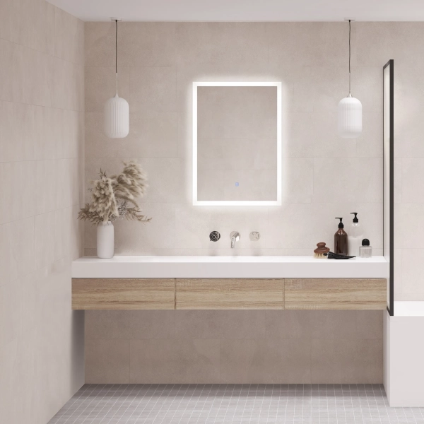 Lustro podświetlane 60x80 cm RAFI - Ściemnianie, Zmiana barwy