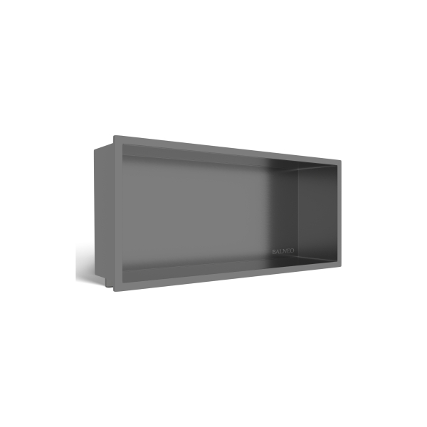 Półka wnękowa ze stali nierdzewnej 45x20x10 cm WALL-BOX ONE Ciemnoszara
