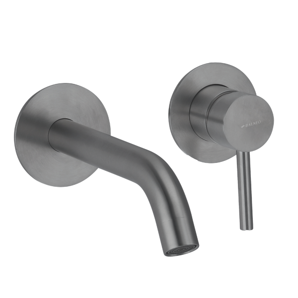 Bateria umywalkowa ścienna Kran do umywalki CIEMNOSZARA