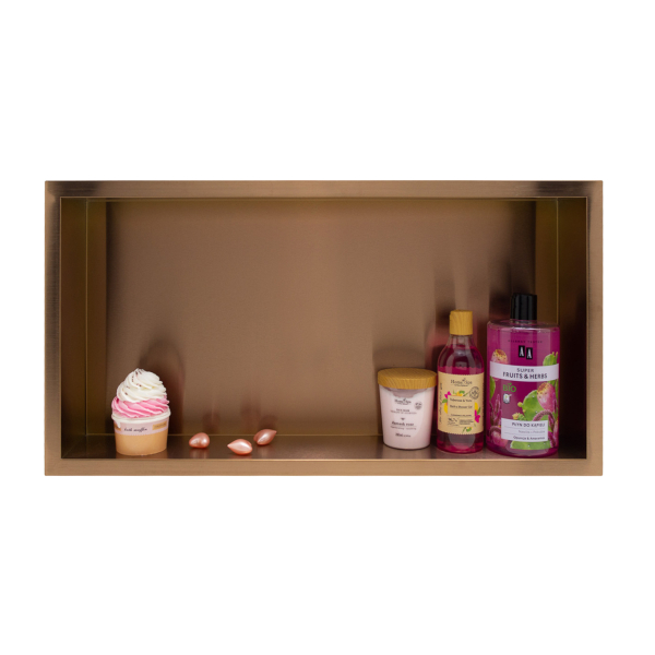 Półka pojedyncza miedziana do łazienki pod prysznic 60x30x7 cm