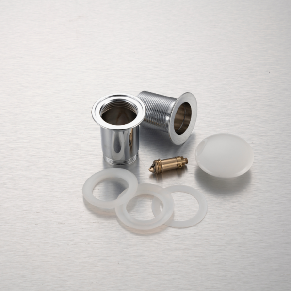 Korek umywalkowy mosiężny Klik Klak model C bez przelewu - Biały Ceramiczny