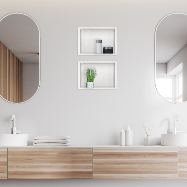 Półka wnękowa ze stali nierdzewnej biała 30x20x10 cm WALL-BOX ONE White