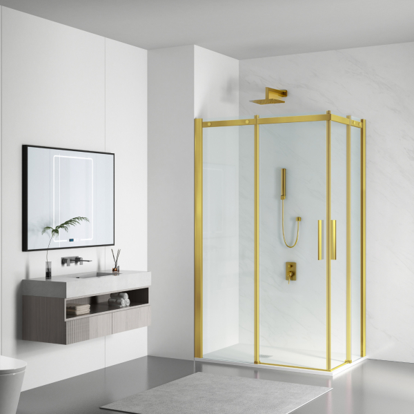 Kabina prysznicowa rozsuwana Rio - ZŁOTY 80x90 cm