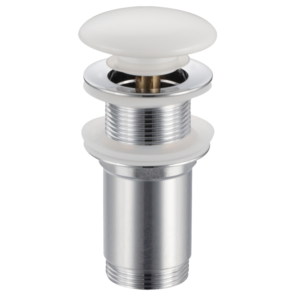 Korek umywalkowy mosiężny Klik Klak model C bez przelewu - Biały Ceramiczny