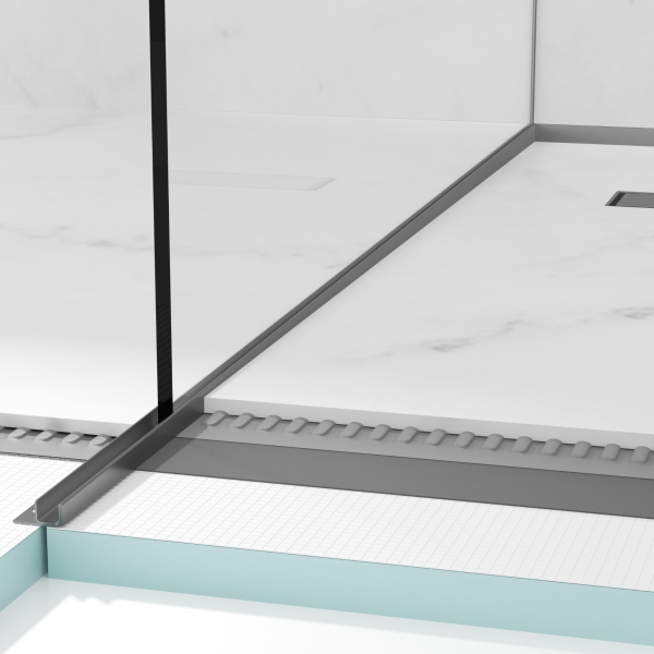 Listwa spadkowa do szkła lewa 120 cm Ciemnoszara