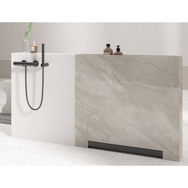 Odpływ liniowy ścienny czarny 90 cm BASIC Wall Black