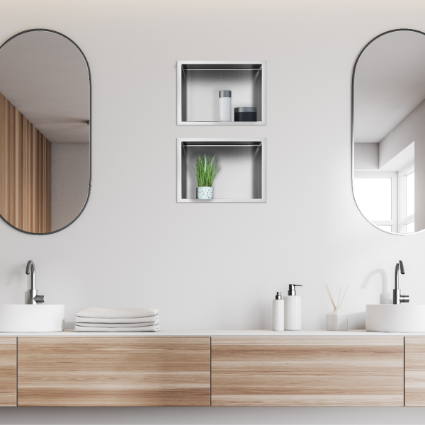 Półka wnękowa ze stali nierdzewnej 30x20x10 cm WALL-BOX ONE Inox