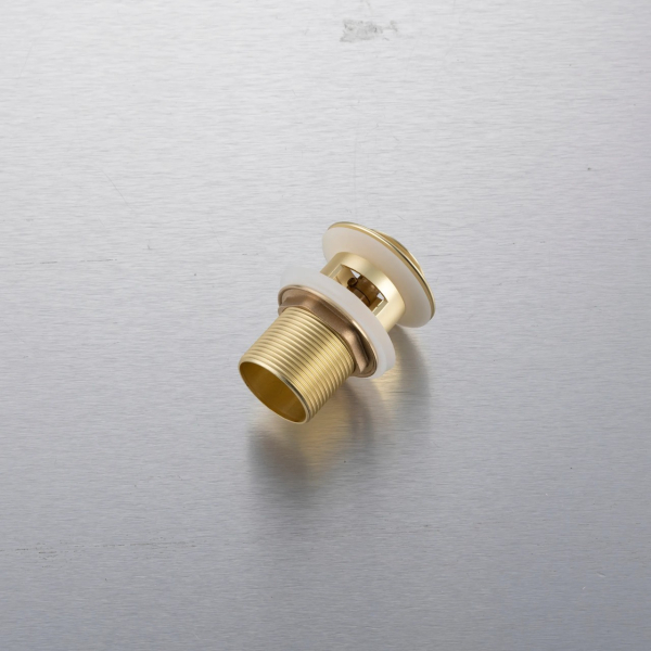 Korek umywalkowy mosiężny Klik Klak model B z przelewem - Brushed Gold