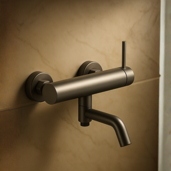 Bateria wannowa kran do wanny stal nierdzewna nowoczesna CIEMNOSZARA