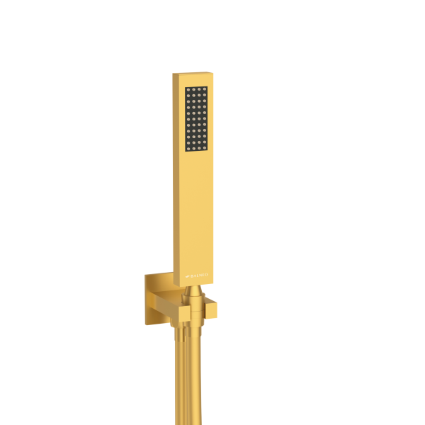 Bateria prysznicowa ścienna zestaw z kwadratową deszczownicą ZŁOTY