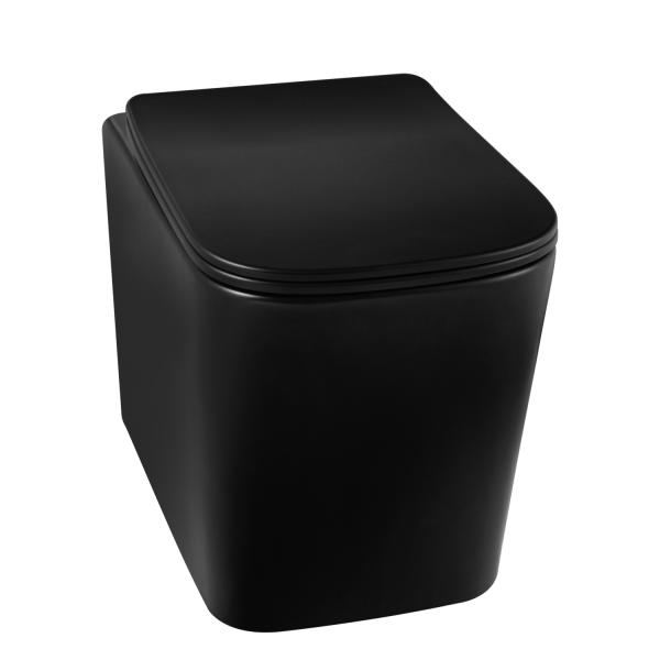 Zestaw podtynkowy WC stelaż Fix Frame Standard z czarną miską WC Luga i przyciskiem spłukującym Exo/Lxo