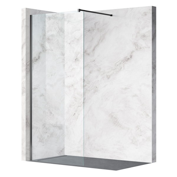 Ścianka prysznicowa Beira 50 x 200 cm transparentna 8 mm czarna