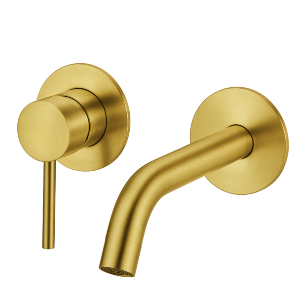 Bateria umywalkowa ścienna Kran do umywalki ZŁOTA