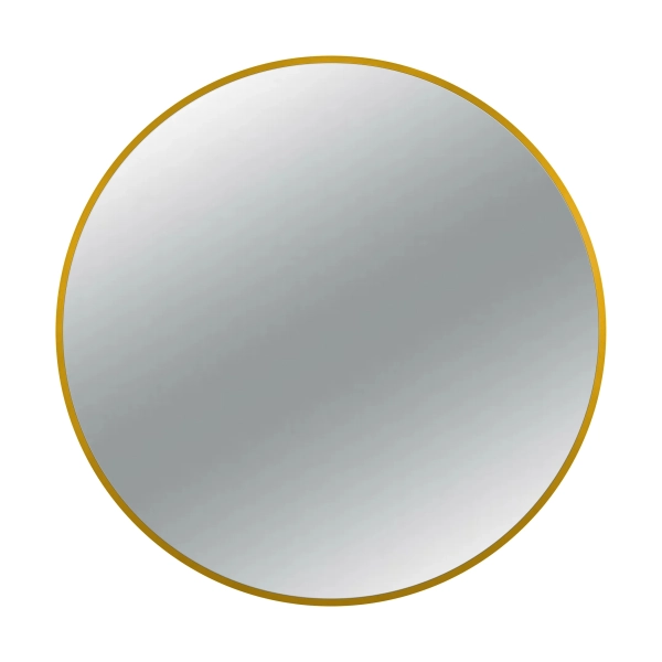 Lustro niepodświetlane okrągłe CORINA Złoty kolor 100 cm rama aluminiowa