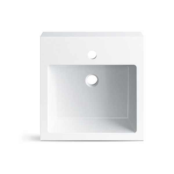Umywalka nablatowa VERA 40 x 40 biała z konglomeratu